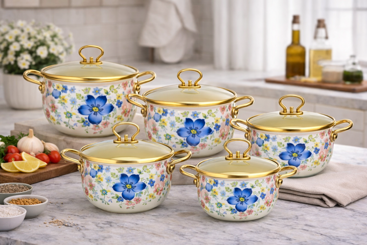 Enamel Casserole Pot 5pc