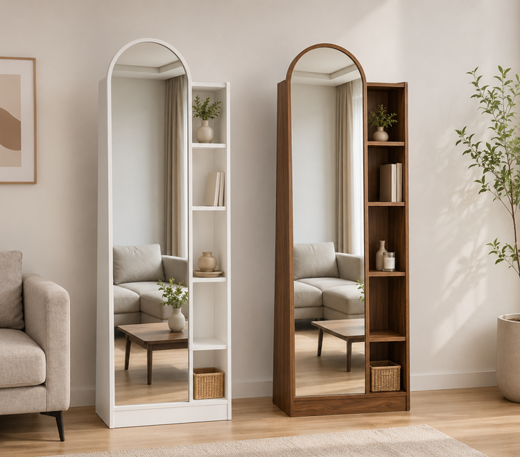 Mirror with Side Shelves