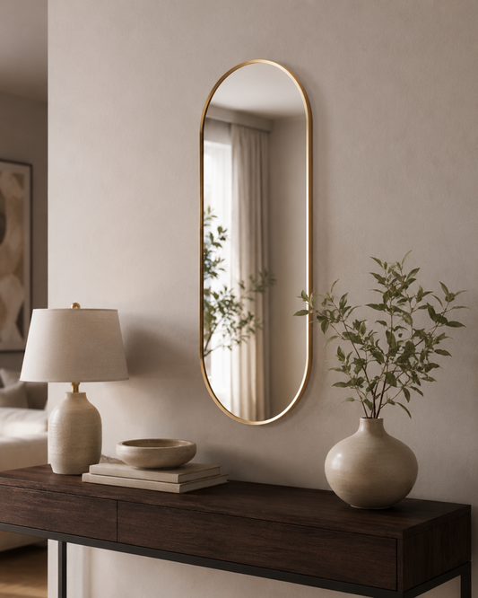 Oval Wall Mirror 40 x 80cm