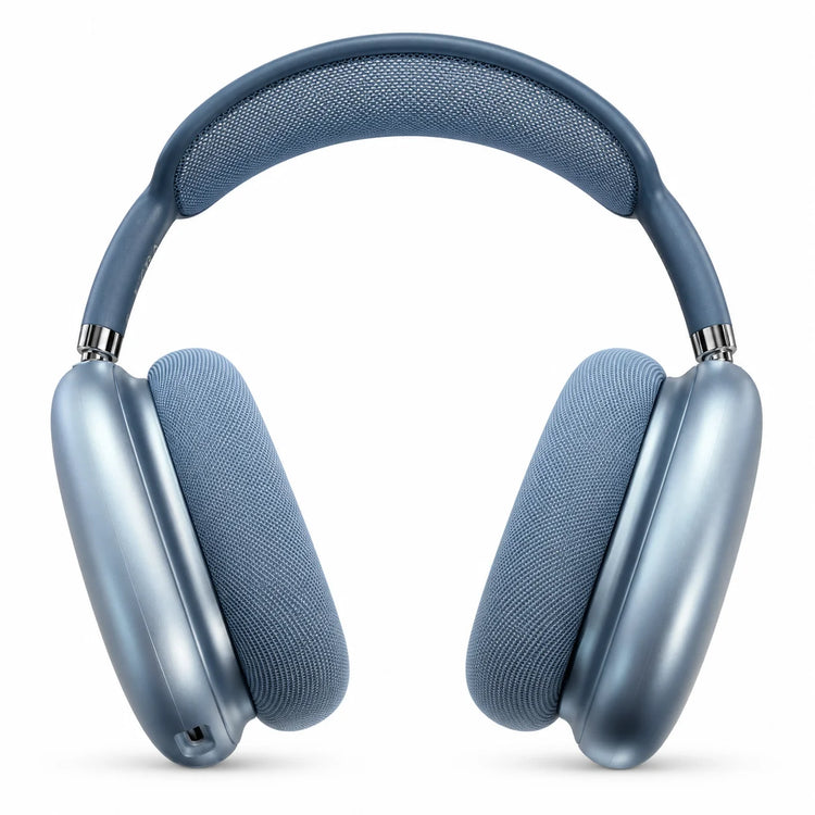 BW97 Bluetooth 5.4 wireless over-ear headphones with pure bass stereo sound, adjustable headband, soft padded fabric ear cushions and built-in microphone, available in assorted colours.