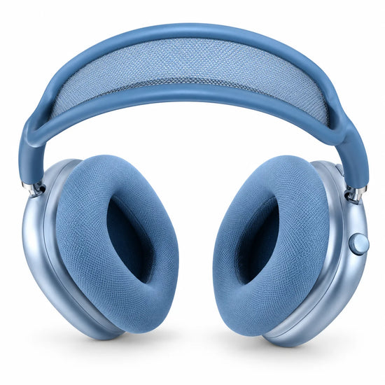 BW97 Bluetooth 5.4 wireless over-ear headphones with pure bass stereo sound, adjustable headband, soft padded fabric ear cushions and built-in microphone, available in assorted colours.
