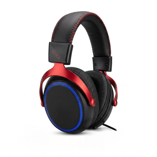 BW105 2.4GHz wireless over-ear gaming headset with RGB lighting, stereo sound, adjustable padded headband, soft ear cushions and boom microphone, assorted colours.