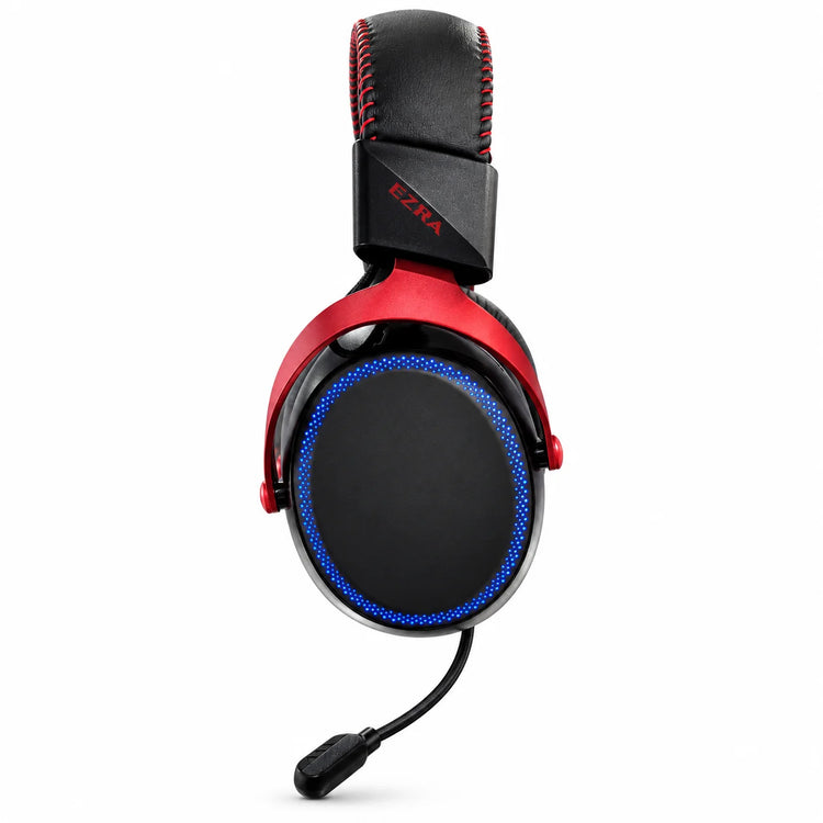 BW105 2.4GHz wireless over-ear gaming headset with RGB lighting, stereo sound, adjustable padded headband, soft ear cushions and boom microphone, assorted colours.