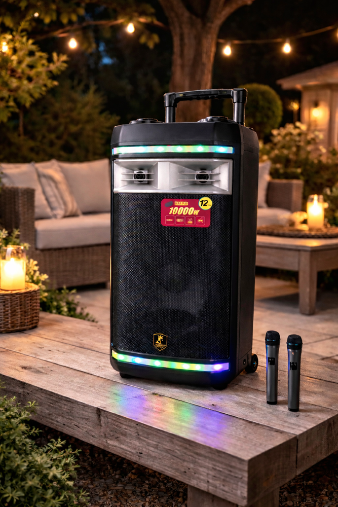 Bluetooth Wireless Speaker Twin Mic 12''