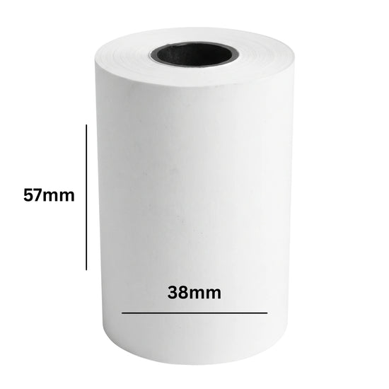 DD5703 white 57 x 38mm EFTPOS thermal receipt paper rolls 100 pack for POS machines and EFTPOS terminals