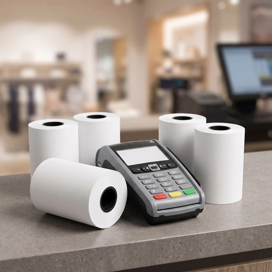 DD5703 white 57 x 38mm EFTPOS thermal receipt paper rolls 100 pack for POS machines and EFTPOS terminals