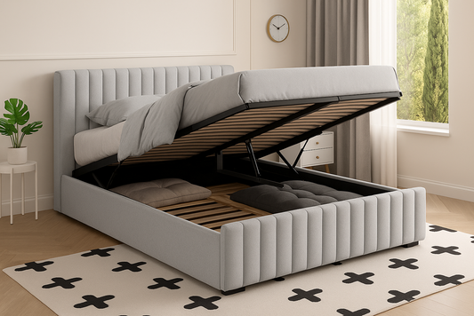 King Bed Grey With Gas Lift PU 4480G