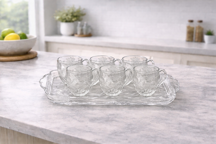 Glass Cups & Tray 7pc DS249D/L7