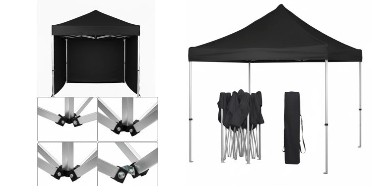 Gazebo Aluminum 3m x 3m | 3 Side Walls | Outdoor Pop-Up Shelter