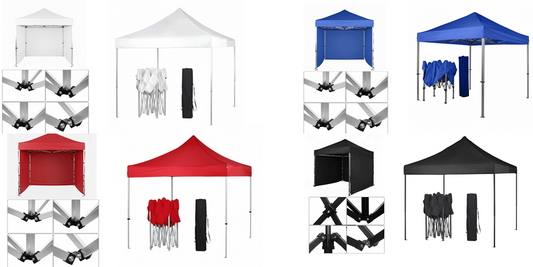 Gazebo Steel 3m x 3m with 3 Side Walls | Outdoor Pop-Up Shelter