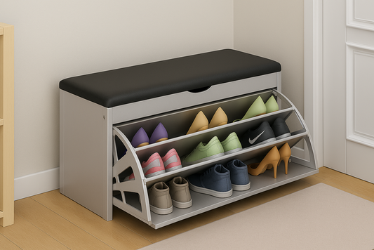 Shoe Cabinet Gray & Black HXD001438