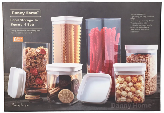 Square Storage Jar 6pc H0-029