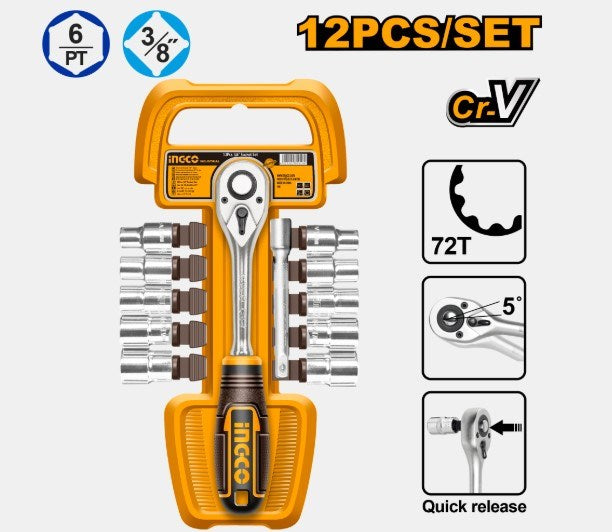 Socket 12pc 3/8" HKTS38122