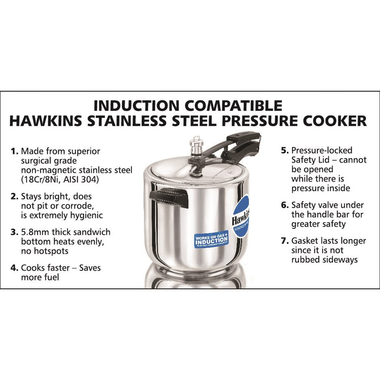 Stainless Steel Pressure Cooker 6L HSS60