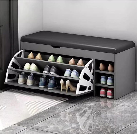 Shoe Cabinet Gray & Black HXD001434