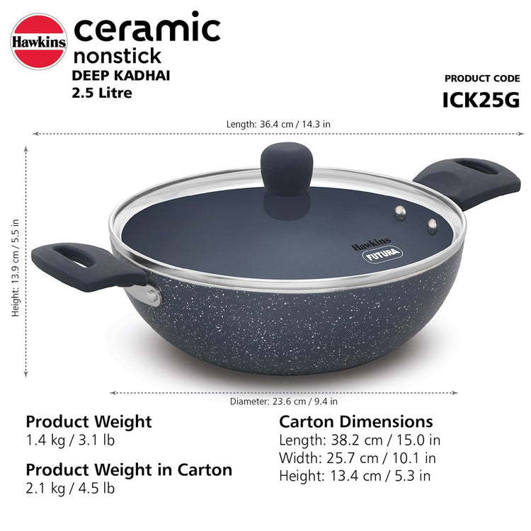 Ceramic Non-Stick Kadhai 2.5L ICK25G
