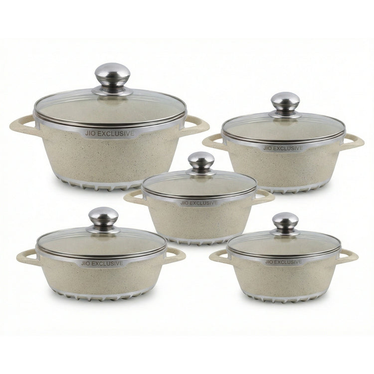 5pc Granite Cookware Set Non-Stick Casserole | J0810