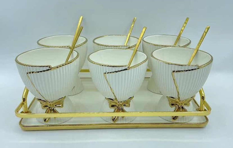 Ceramic Dessert Bowls & Tray 13pc JD8989-L1