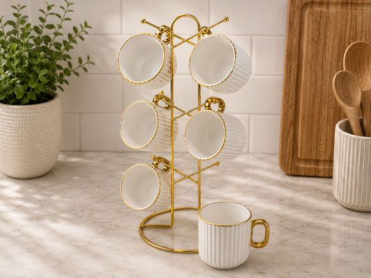 Cups & Stand 7pc Set JD9148-L1