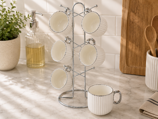Cups & Stand 7pc Set JD9148-R1