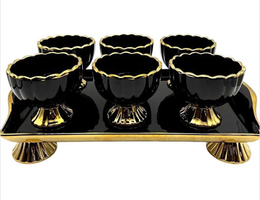 Glazed Bowl and Tray Set 7pc JEC7314-L1