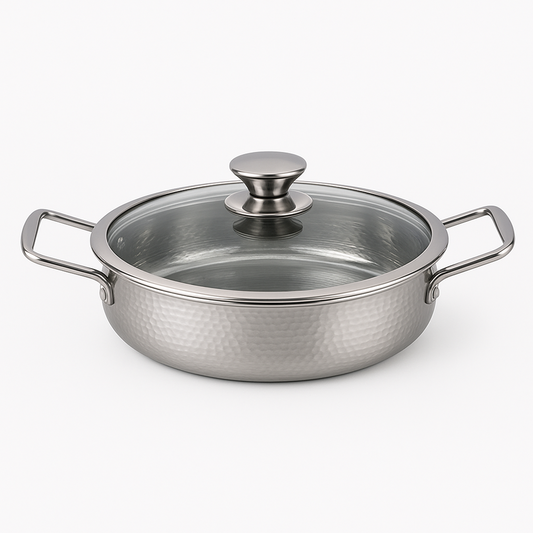 SS Fry Pan 32cm With Lid JS304