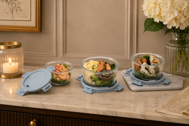 Glass Food Container 3pc JYCFBXW-3