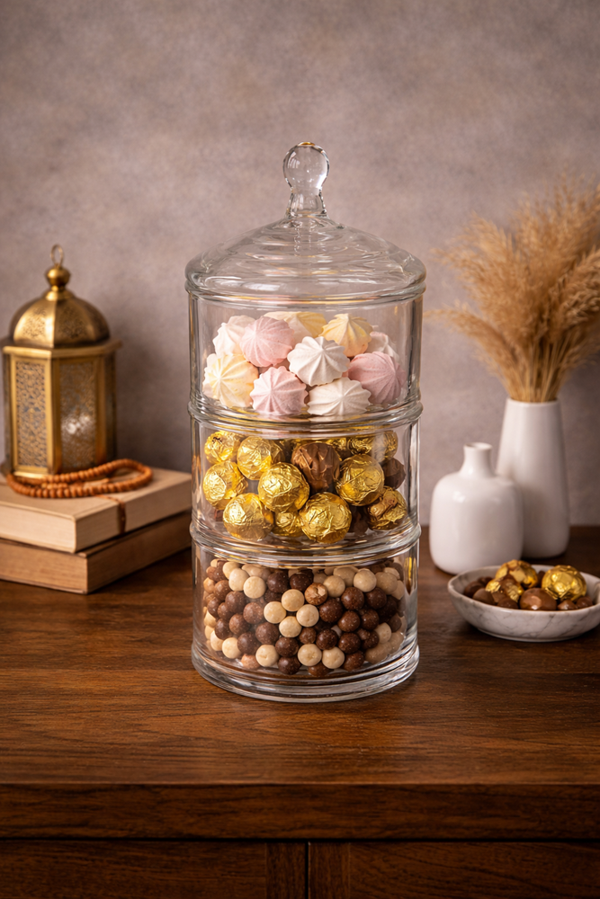 Glass 3 Tier Jar JYTG2003L3