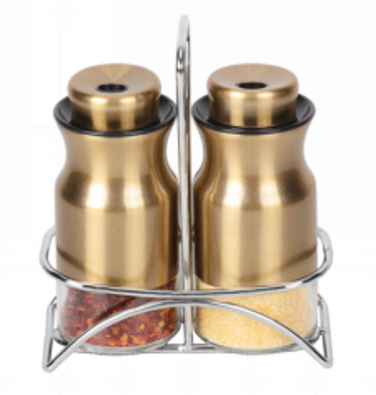 Spice Rack Condiment 2pc Gold O1017J