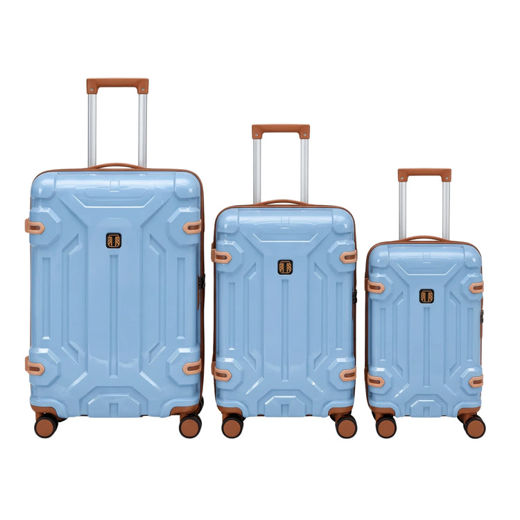 Light Blue 3pc Rugged Travel Suitcase Set | TSA Lock Luggage | PP-05