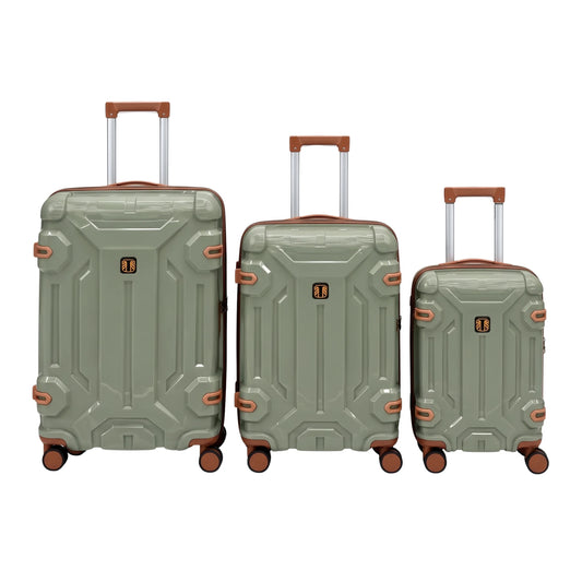 Light Green 3pc Rugged Travel Suitcase Set | TSA Lock Luggage | PP-05