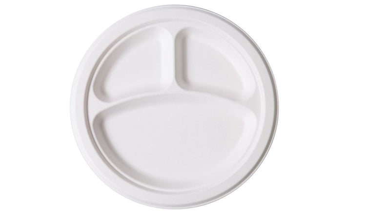 3 Compartment Plate 10" 50pc P007N