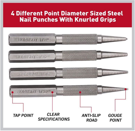 4pc Nail & Punch Set SDY-97385