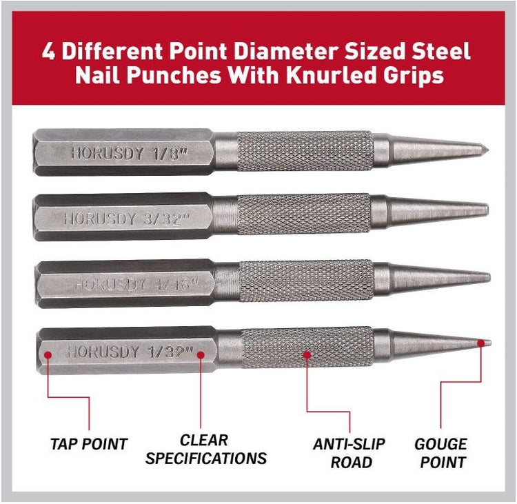4pc Nail & Punch Set SDY-97385