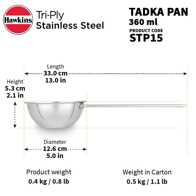 Futura SS Tadka Pan 360mL STP15