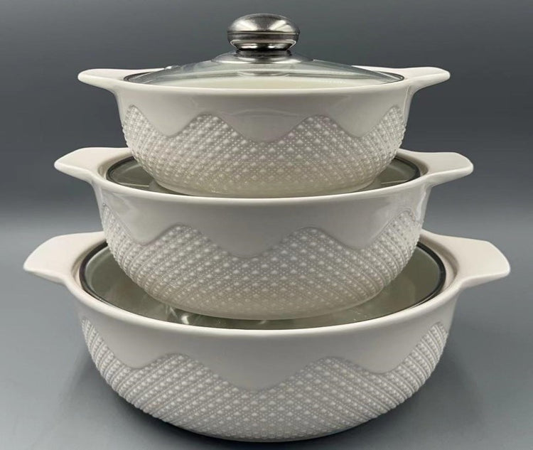 3pc Casserole Set TG-2W  TG3003