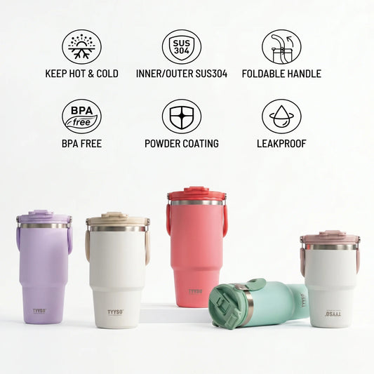 TYESO 900mL Stainless Steel Insulated Tumbler Water Bottle