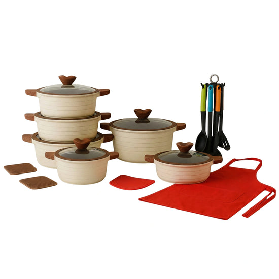UCC LIFE 20 piece die cast granite non stick cookware set PFOA free U-SC020