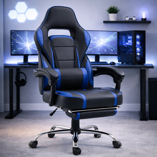 The Ultimate Black & Blue Ergonomic Gaming &amp; Office Chair (Model: UT-C590F)