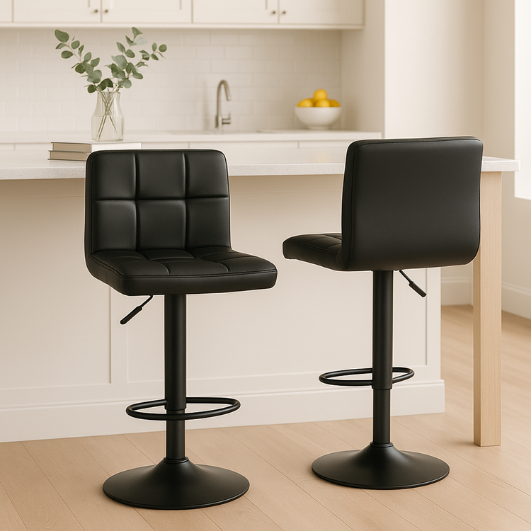 Adjustable Swivel Bar Stool | Square Tufted PU | UT-C8541