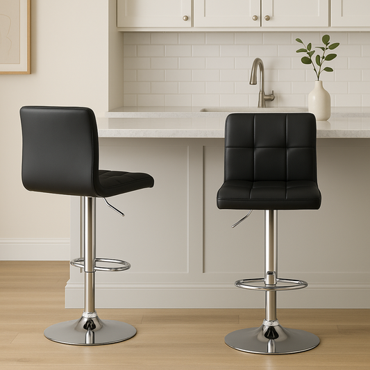 Adjustable Swivel Bar Stool | Square Tufted PU | UT-C8541