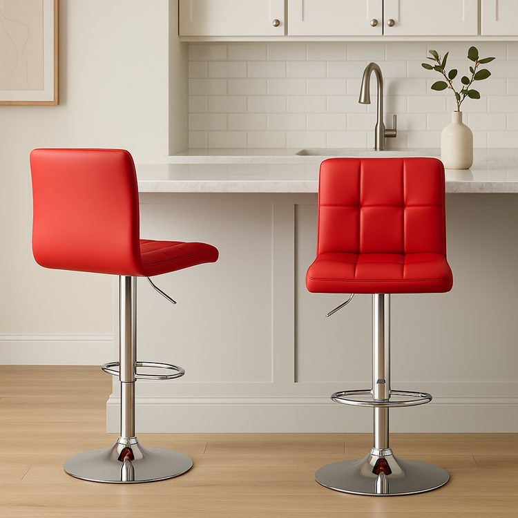 Adjustable Swivel Bar Stool | Square Tufted PU | UT-C8541