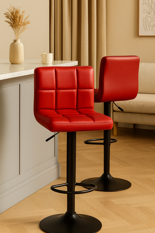 Adjustable Swivel Bar Stool | Square Tufted PU | UT-C8541