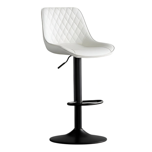 Adjustable Bar Stool | Quilted Faux Leather | Black Base | UT-C8557
