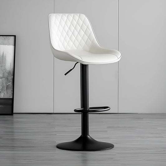 Adjustable Bar Stool | Quilted Faux Leather | Black Base | UT-C8557