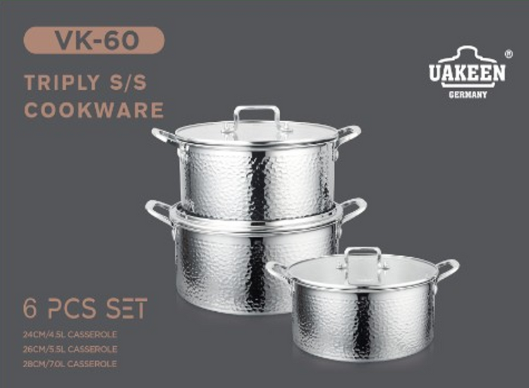 Stainless Steel Cookware 3pc VK-60
