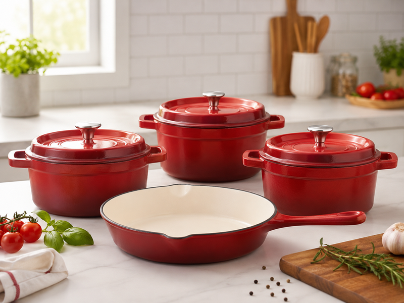 Enamel Cast Iron Cookware 7pc Set VK-35