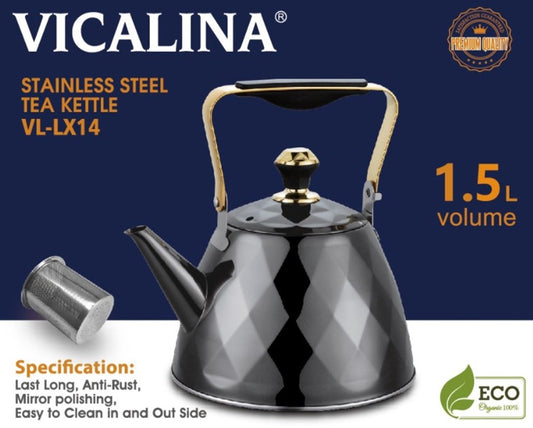 Black S/S Kettle 1.5L VL-LX14