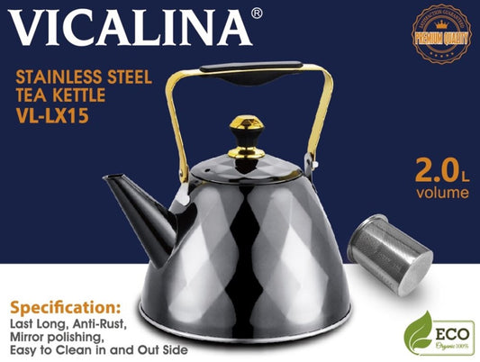 Black S/S Kettle 2L VL-LX15