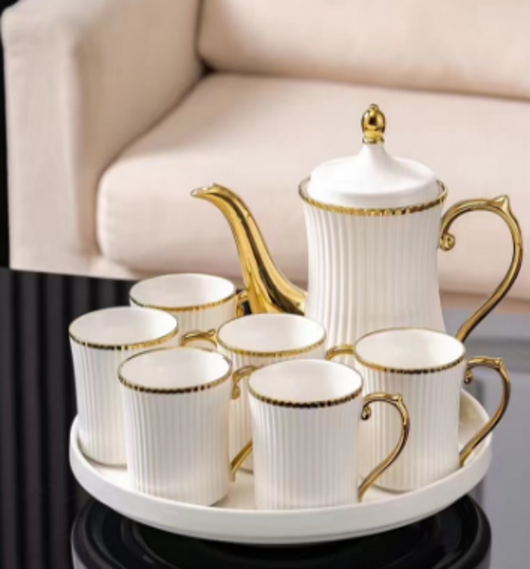 White Tea Cup 8pc Set W123